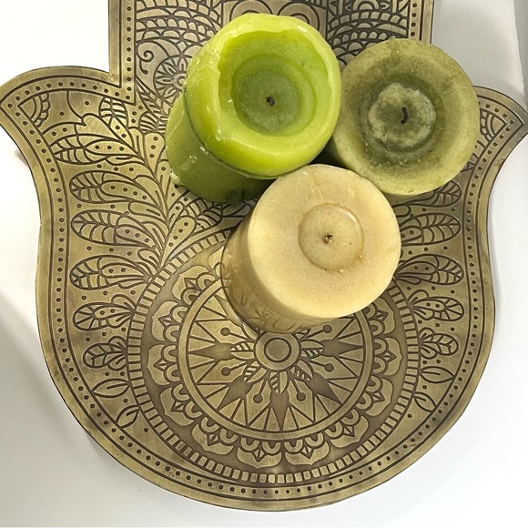 BOHO HAMSA HAND Metal Decorative Tray Catchall Fruit Tray Handcrafted in India - Picture 14 of 17
